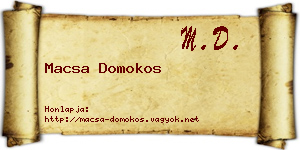 Macsa Domokos névjegykártya